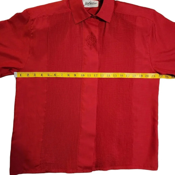 Vintage Yves St. Clair Red Button Up Blouse - Picture 7 of 10
